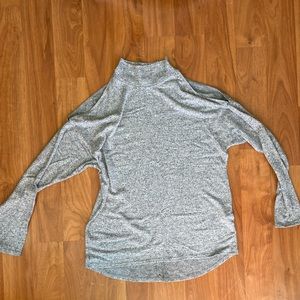 Super soft cold shoulder mock neck sweater